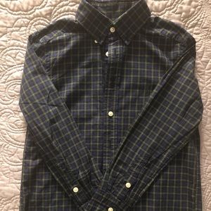 Boys plaid Polo shirt, long sleeve, barely worn